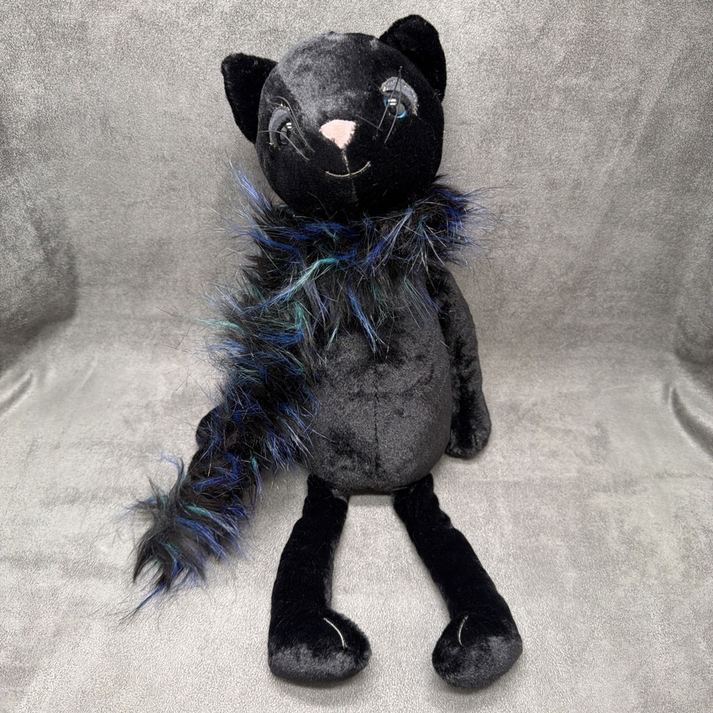 JellyCat London I Am Glamorama Black Cat Retired Stuffed Animal Plush